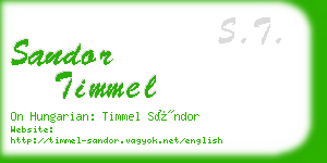 sandor timmel business card